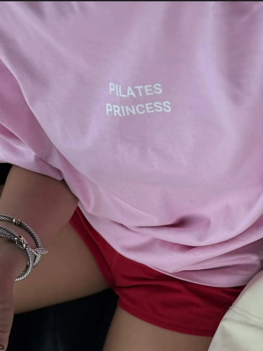 NWOT pilabarre Pilates Princess Pink Tee Oversized | XL